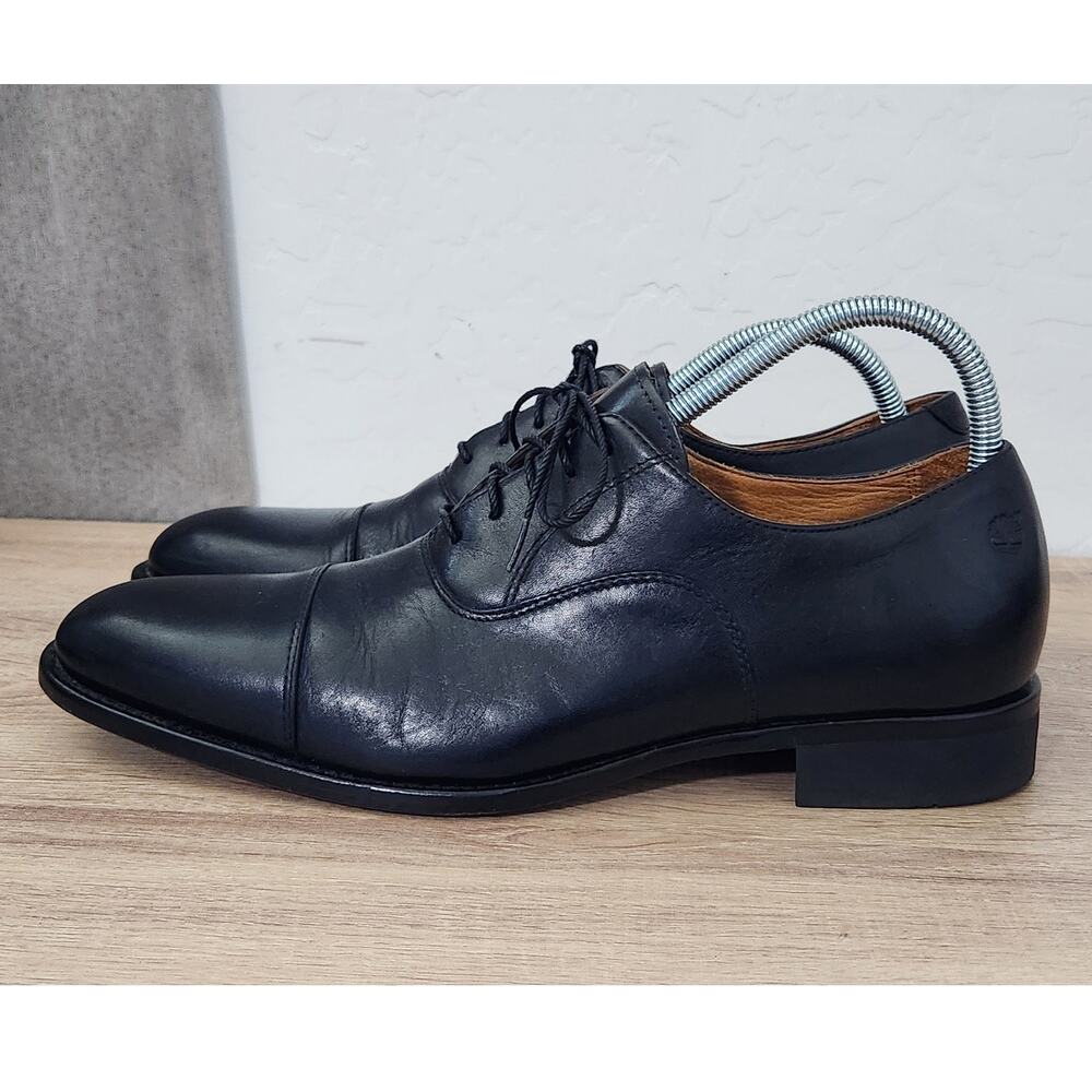 Timberland Men's 8 Black Leather Dress Suit Shoes Cap Toe Oxford Lace Up Tuxedo - Picture 5 of 12